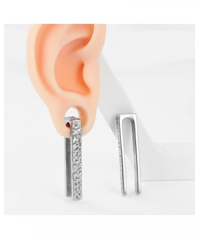 Hypoallergenic 316 Stainless Steel Silver Fashion Light Ear Weights Lyra Meteor Hanger with Hot Stacked Piercing Rings $21.92...