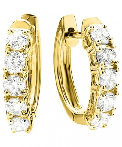 1-5 Carat Five Stone Diamond Hoop Huggie Earrings 14K Gold Value Collection 4.0 Carat 14K Yellow Gold $777.40 Earrings