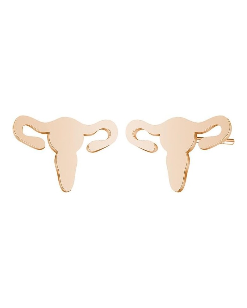 Mini Uterus Shape Stud Earrings Anatomic Organ Earrings Women Girls Earrings Gift Biology Uterus Ear Stud Nursing Gift for Do...