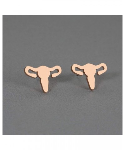 Mini Uterus Shape Stud Earrings Anatomic Organ Earrings Women Girls Earrings Gift Biology Uterus Ear Stud Nursing Gift for Do...