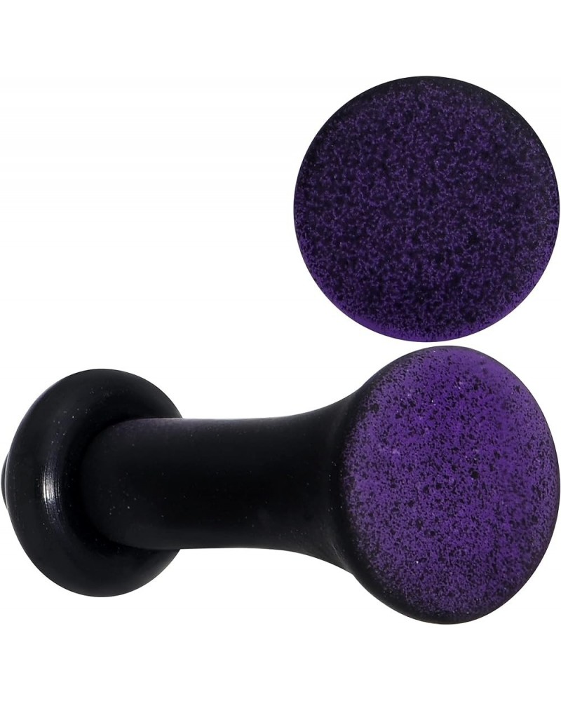 2Pc Ear Plugs Black Purple Ombre Matte Acrylic Single Flare Ear Plug Gauges Set of 2 2.5mm (10 Gauge) $10.02 Body Jewelry