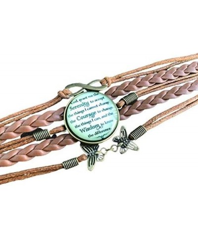 Serenity Prayer Leather Bracelet - Sobriety Gift for Women - AA NA Gift - Motivational Inspirational Addiction Recovery Gift ...