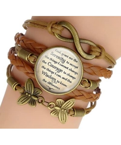 Serenity Prayer Leather Bracelet - Sobriety Gift for Women - AA NA Gift - Motivational Inspirational Addiction Recovery Gift ...