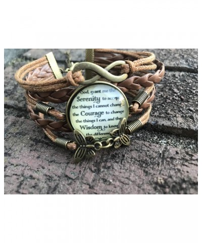 Serenity Prayer Leather Bracelet - Sobriety Gift for Women - AA NA Gift - Motivational Inspirational Addiction Recovery Gift ...