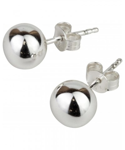 LaSterling Silver Round Ball Stud Earrings in 8mm – 100% Hypoallergenic Jewelry $18.33 Earrings