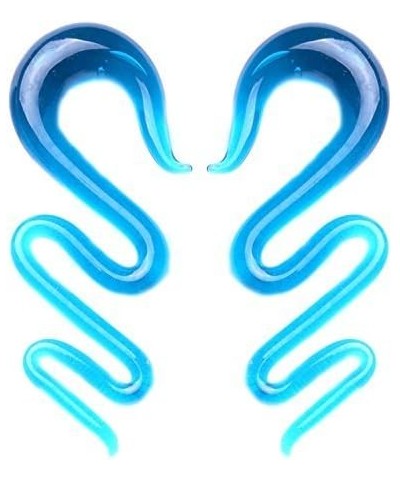 2PC Glass Ear Tapers Plugs 4G-16mm Teal Teardrop Spiral Gauges Piercing Jewelry Set 2G (6 MM), Aqua $11.99 Body Jewelry