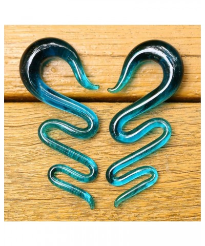 2PC Glass Ear Tapers Plugs 4G-16mm Teal Teardrop Spiral Gauges Piercing Jewelry Set 2G (6 MM), Aqua $11.99 Body Jewelry