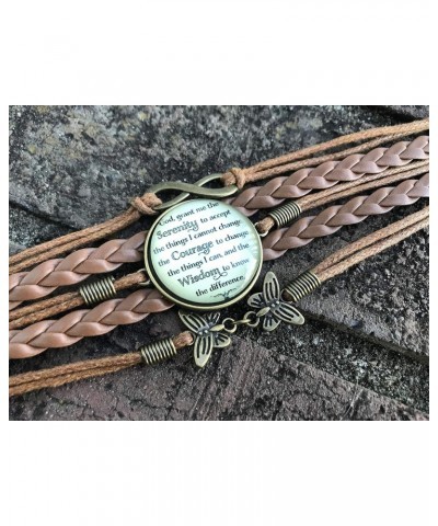 Serenity Prayer Leather Bracelet - Sobriety Gift for Women - AA NA Gift - Motivational Inspirational Addiction Recovery Gift ...