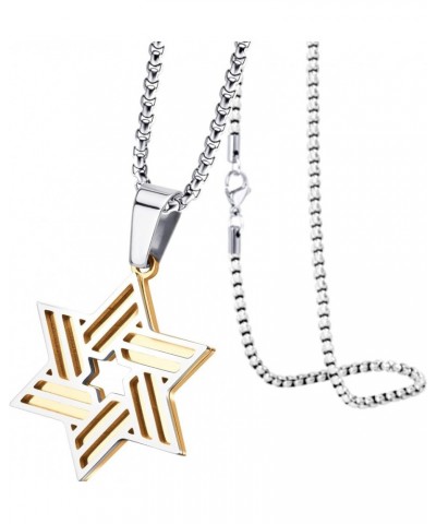 Stainless Steel Star of David Necklace for Men & Women, 16-24 Inch Box Chain Silver/Rose Gold 22.0 Inches $10.75 Necklaces