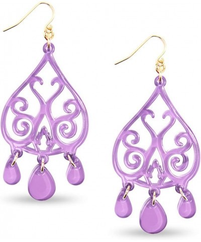 Colorful Acrylic Resin Dangle Drop Earrings for Women LAV $12.25 Earrings