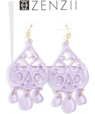 Colorful Acrylic Resin Dangle Drop Earrings for Women LAV $12.25 Earrings