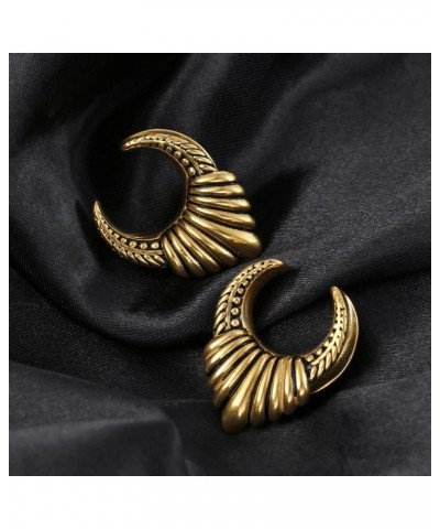 2 PCS Antiqued Ear Saddle Plugs Tunnels Gauges for Women & Mens - Stainless Steel 316L Ear Piercing Expander Body Earrings 25...