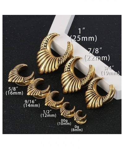 2 PCS Antiqued Ear Saddle Plugs Tunnels Gauges for Women & Mens - Stainless Steel 316L Ear Piercing Expander Body Earrings 25...