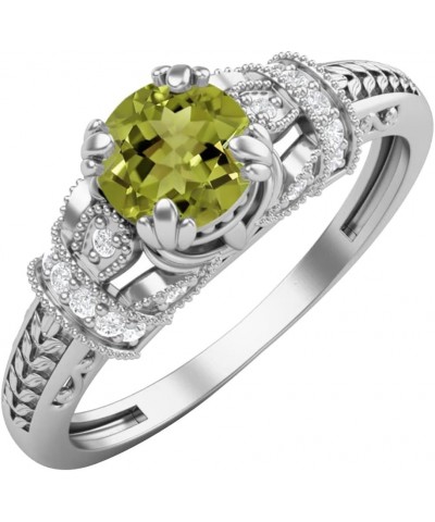 5 MM Round Shape Natural Multi Gemstone Promise Ring in 925 Sterling Silver Blossom Design Peridot $18.73 Rings