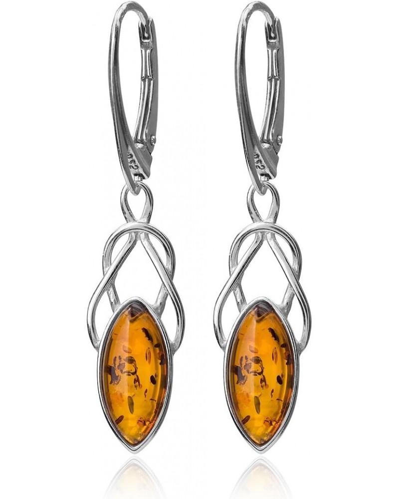 Ian and Valeri Co. Amber Sterling Silver Marquise Dangle Leverback Earrings $15.00 Earrings