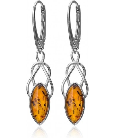 Ian and Valeri Co. Amber Sterling Silver Marquise Dangle Leverback Earrings $15.00 Earrings