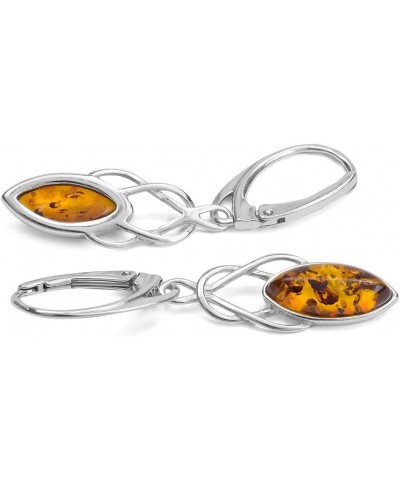 Ian and Valeri Co. Amber Sterling Silver Marquise Dangle Leverback Earrings $15.00 Earrings