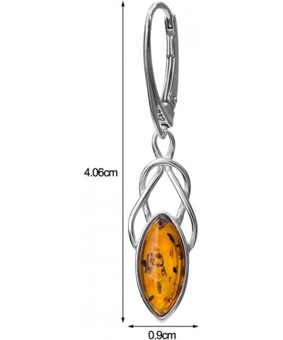 Ian and Valeri Co. Amber Sterling Silver Marquise Dangle Leverback Earrings $15.00 Earrings