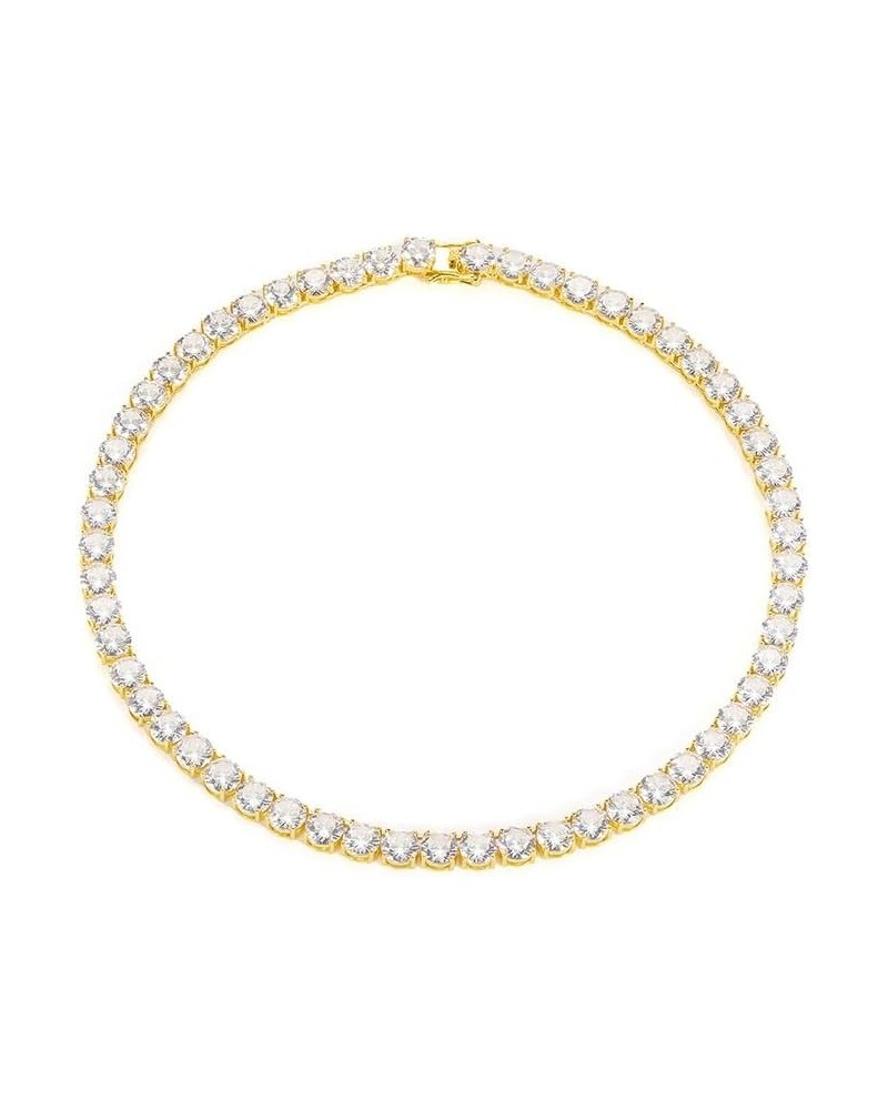 Elegant 14K Gold Tennis Necklace with Round Cut Moissanite, Luxurious Iced Out Moissanite Tennis Necklace,Ideal Fashionable G...