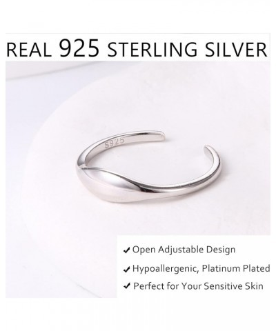 925 Sterling Silver Stackable Knuckle Rings for Women White Gold Plated Bar Daisy Band Ring Open Adjustable Vintage Silver Ri...