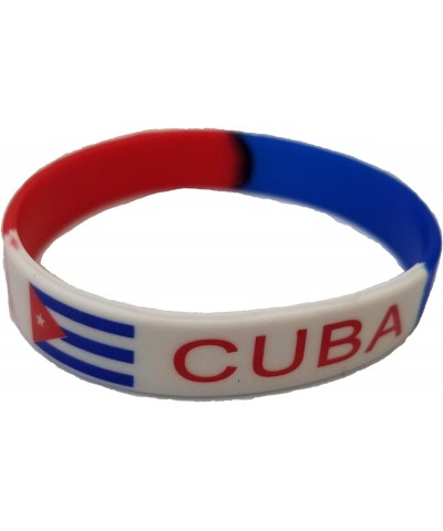 Women Men Cuba Country Flag Silicone Bracelet Sport Wristband Cuban Wristband Bangle $8.90 Bracelets