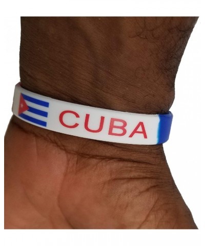 Women Men Cuba Country Flag Silicone Bracelet Sport Wristband Cuban Wristband Bangle $8.90 Bracelets