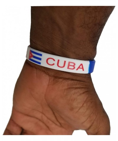 Women Men Cuba Country Flag Silicone Bracelet Sport Wristband Cuban Wristband Bangle $8.90 Bracelets