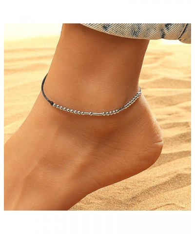 Morse Code Anklet for Women,Handmade Rope Stainless Steel Beads Ankle Bracelets for women Friend Mom Sister Daughter Girls Sh...