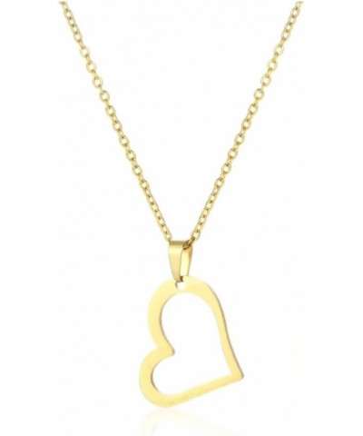 Gold Heart Necklace Heart Necklaces For Women Gold Plated Necklace Cute Necklaces $7.01 Necklaces