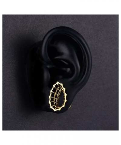 2PCS Single Flared Ear Gauges Hollow Plug Tunnels For Stretched Ears Spider Web Brass Saddle Expander Piercing Jewelry 0g-1 9...