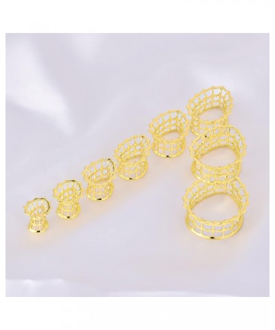 2PCS Single Flared Ear Gauges Hollow Plug Tunnels For Stretched Ears Spider Web Brass Saddle Expander Piercing Jewelry 0g-1 9...