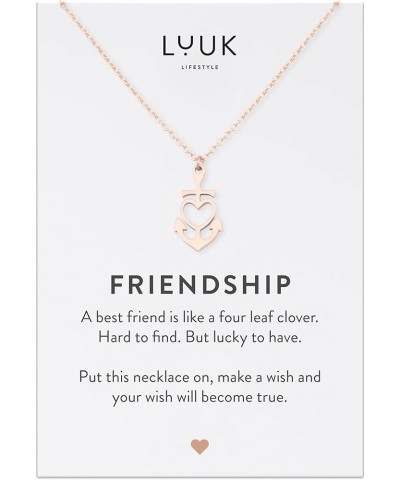 Stainless steel women necklaces with heart I clover I star I anchor I globe pendant, trendy gift, friendship symbol, 20” adju...