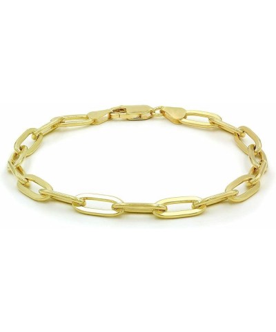 14k Yellow Gold 4mm Paperclip Elongated Rolo Cable Link Chain Bracelet, Womens Jewelry Lobster Clasp 7" 7.5" 8 8 $86.10 Brace...
