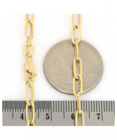 14k Yellow Gold 4mm Paperclip Elongated Rolo Cable Link Chain Bracelet, Womens Jewelry Lobster Clasp 7" 7.5" 8 8 $86.10 Brace...