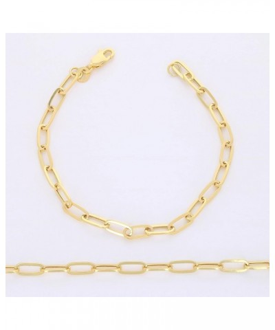 14k Yellow Gold 4mm Paperclip Elongated Rolo Cable Link Chain Bracelet, Womens Jewelry Lobster Clasp 7" 7.5" 8 8 $86.10 Brace...