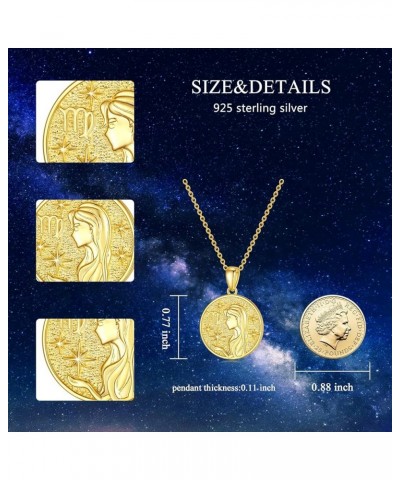 925 Sterling Silver Constellation Necklaces Horoscope Medallion Coin Disc Charm Dainty Celestial Astrology Jewelry for Women ...