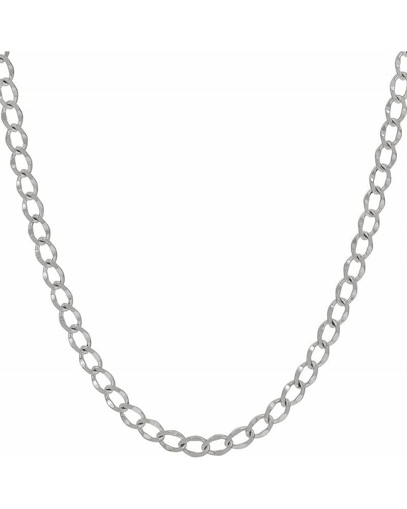 Diamond Cut Curb Link Chain Necklaces for Men & Women 24k Gold Plated (4mm 5.5mm 7mm) 30 inches 4mm White Gold $26.63 Necklaces