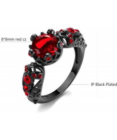 Couple Rings Matching Rings His Her Ring Red CZ Women's Wedding Ring Crown Rings women's size 7 & men's size 13 $10.58 Others