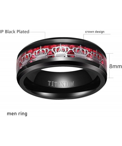 Couple Rings Matching Rings His Her Ring Red CZ Women's Wedding Ring Crown Rings women's size 7 & men's size 13 $10.58 Others