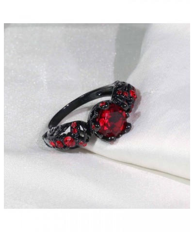 Couple Rings Matching Rings His Her Ring Red CZ Women's Wedding Ring Crown Rings women's size 7 & men's size 13 $10.58 Others