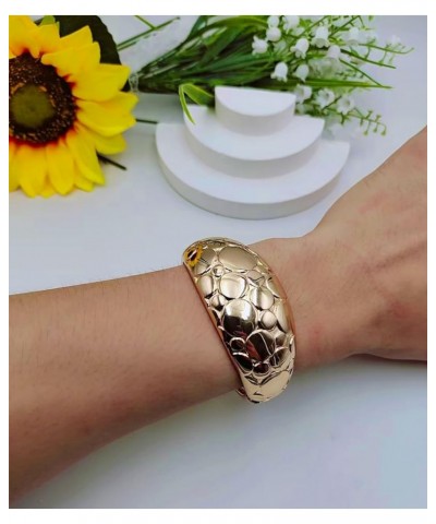 Gold Cuff Bangle Bracelets Wide Chunky Cuff Bracelets for Women Irregular Wrist Cuffs Wrap Bracelet Hinge Gold Bangle Bracele...