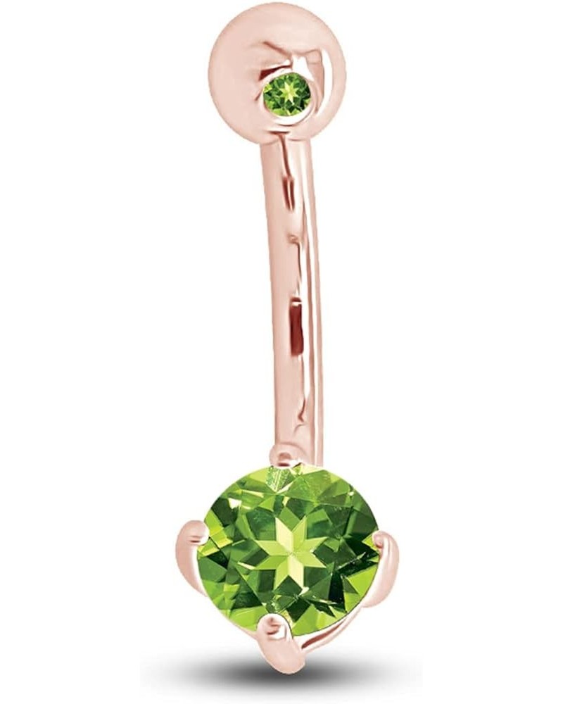 Body Piercing Belly Button Ring in 14K Gold Over Sterling Silver Gift For Her Rose Gold Over : Simulated Peridot $13.80 Body ...