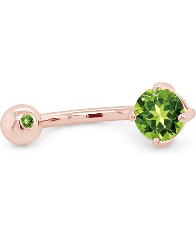 Body Piercing Belly Button Ring in 14K Gold Over Sterling Silver Gift For Her Rose Gold Over : Simulated Peridot $13.80 Body ...