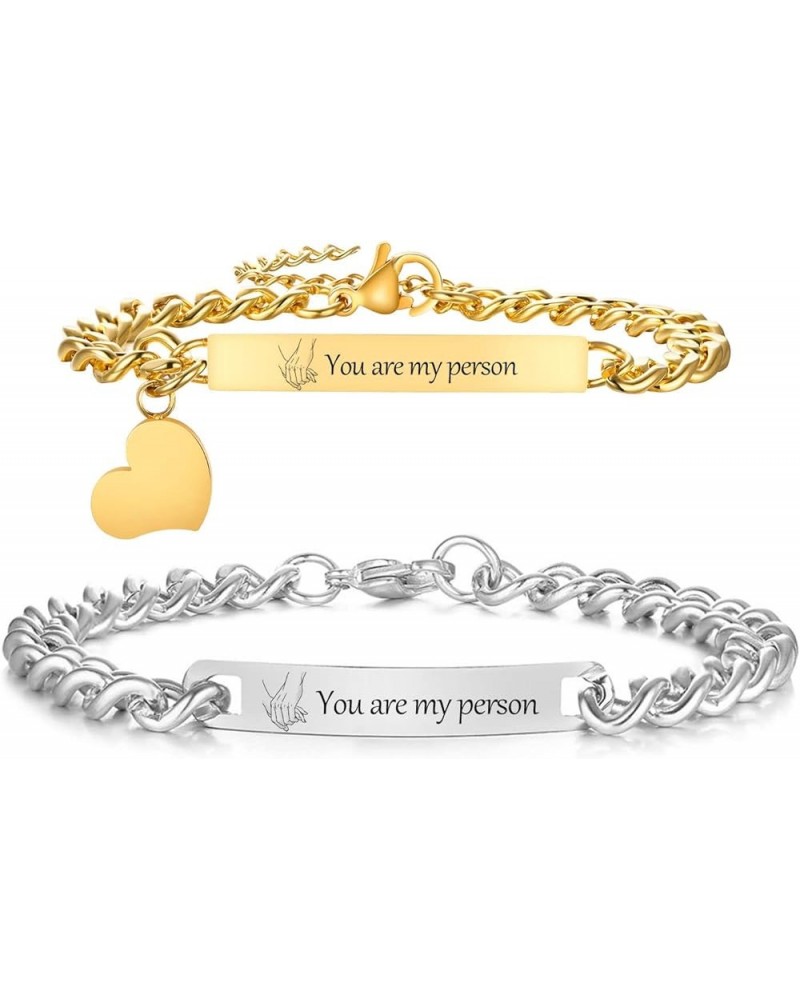 Customize ID Bracelets Gift for Couples - His & Her Matching Bracelet, Men Women Promise Cuban Chain Bracelet you are my pers...