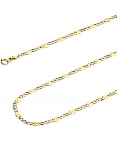 14K Solid Gold Stamped Figaro Chains (Select Options) 16 Inches White And Yellow Gold $165.12 Necklaces