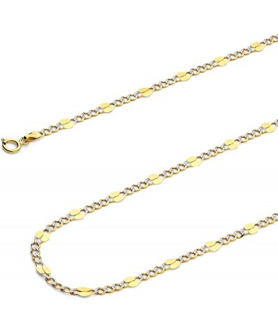 14K Solid Gold Stamped Figaro Chains (Select Options) 16 Inches White And Yellow Gold $165.12 Necklaces