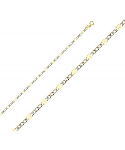 14K Solid Gold Stamped Figaro Chains (Select Options) 16 Inches White And Yellow Gold $165.12 Necklaces