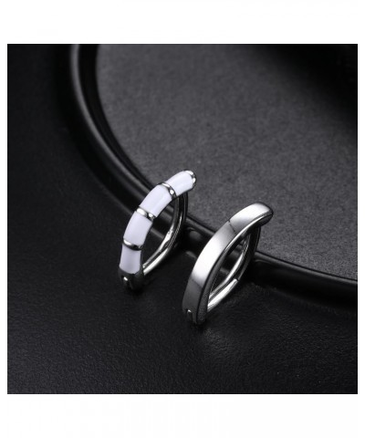 2Pcs 14G Clicker Belly Button Ring for Women Teens Cute Surgical Steel Small Opal CZ Hoop Belly Ring Simple Belly Button Pier...