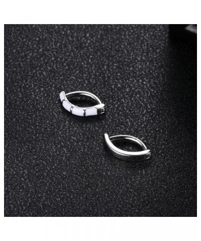 2Pcs 14G Clicker Belly Button Ring for Women Teens Cute Surgical Steel Small Opal CZ Hoop Belly Ring Simple Belly Button Pier...