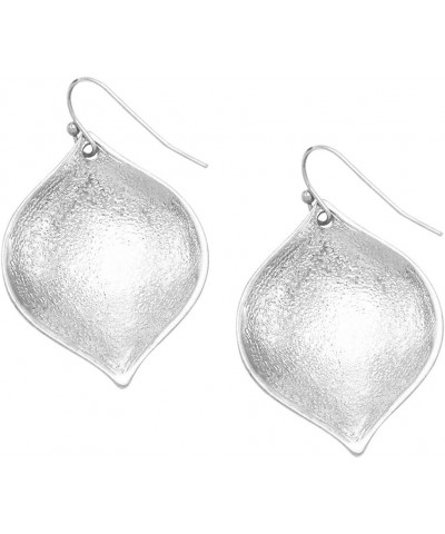 Women's Burnished Metal Hammered Geometric Dangle Earrings, 1.5 Silver Tone $8.00 Earrings